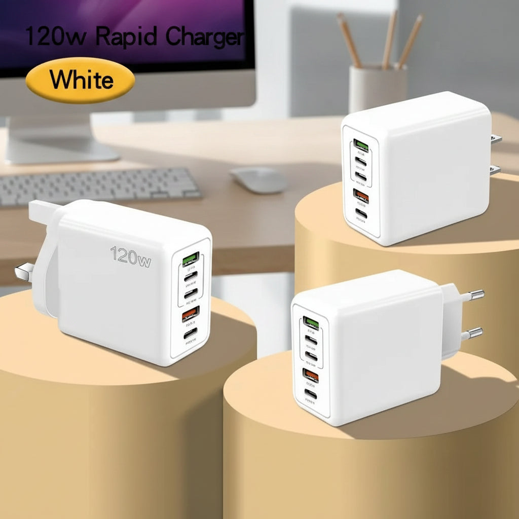 PD 5 Port USB Charger Fast Charging QC3.0 USB C Type C Mobile Phone Charger For iPhone Huawei Samsung Xiaomi ipad Quick Charge