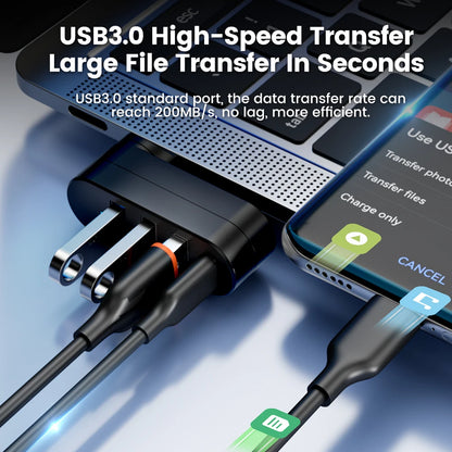 USB 3.0 Power Adapter 180° Rotatable 4 Ports USB 3.0 2.0 HUB Type C Hub High Speed Data Transfer Docking Station For PC Laptops