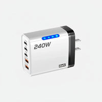 240W GaN USB C Charger 5 in 1 Fast Charging Phone Charger Power Adapter For iPhone Samsung Xiaomi Type C EU/US Plug Wall Charger
