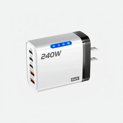 240W GaN USB C Charger 5 in 1 Fast Charging Phone Charger Power Adapter For iPhone Samsung Xiaomi Type C EU/US Plug Wall Charger